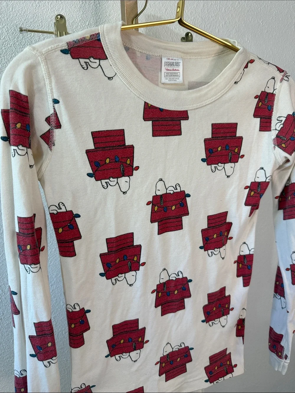 HANNA ANDERSSON X PEANUTS Long-Sleeve Pajama Set w/ Snoopy print - Size 12